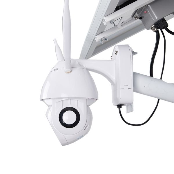 Light Grey Big Size Solar Panel Solar Powered LED Street Lights With Security Camera