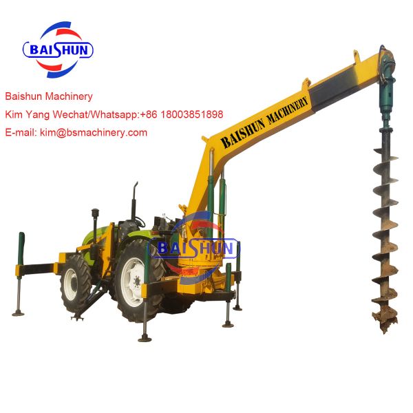 Electrical Works Garden Tractor Post Hole Digger , 3 Point Hitch Post Hole Digger