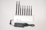 8 Antenna UHF / VHF Cell Phone Signal Jammer , WIFI / 3G Mobile Phone Signal