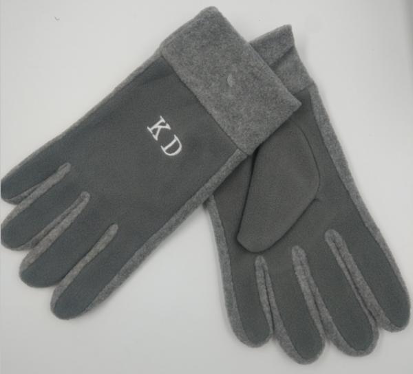 2017 On stock double layer new design the cheapest 11*24cm 67g 100%polyester warm non-slip winter polar fleece gloves
