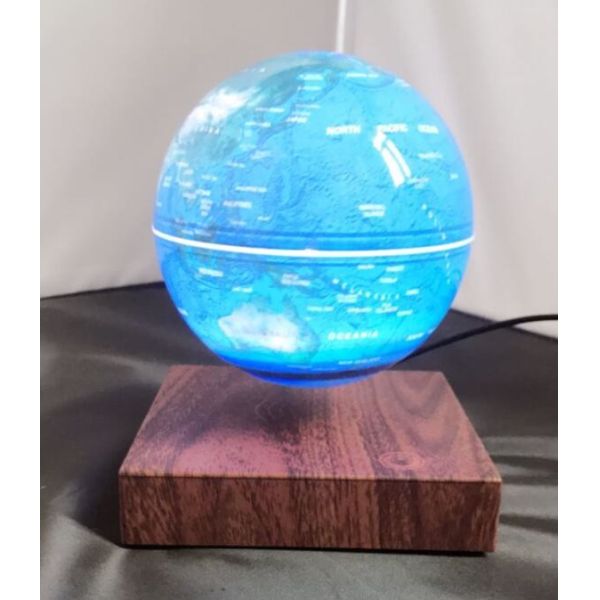 wooden base magnetic floating levitate 6inch globe lighting change colorful