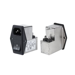 China IEC 60529 Power Entry Module Filter EMI Noise Filter With Socket Switch And Fuse on sale
