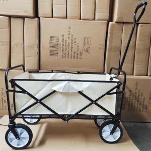 Quality Pvc Wheels Camping Wagon Cart Foldable Luggage Trolley With Single Handle And Cloth for sale