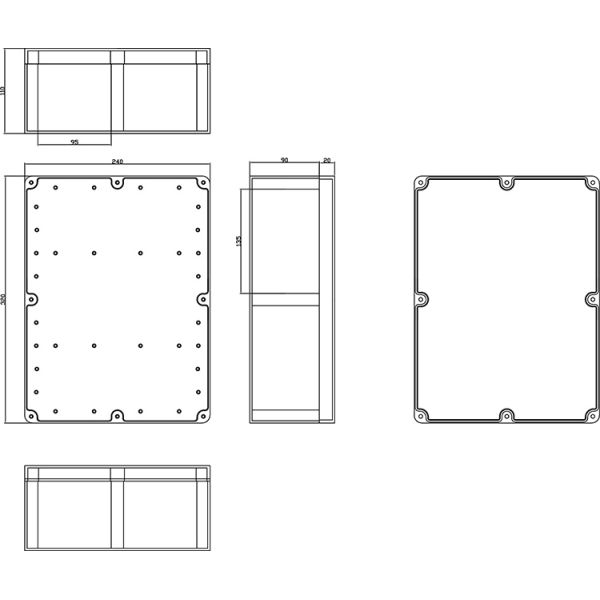 320*240*110mm Clear Plastic Enclosures For Electronics