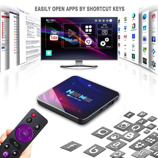 Buy Intel Rk3318 H96max Setup Box  Player Max 4k Android 10.0 Quad Core at wholesale prices