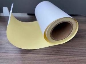 China Hotmelt Yellow Glassine Paper 76mm Direct Thermal Labels on sale