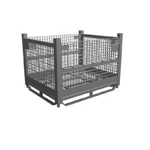 China Folding Q235 Stackable Mesh Pallet Cages Warehouse Grid Box Metal on sale