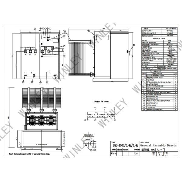 2500Kva Three Phase Pad Mounted Isolation Oil-Immersed Transformer 480V To 480Y IEEE ANSI C57