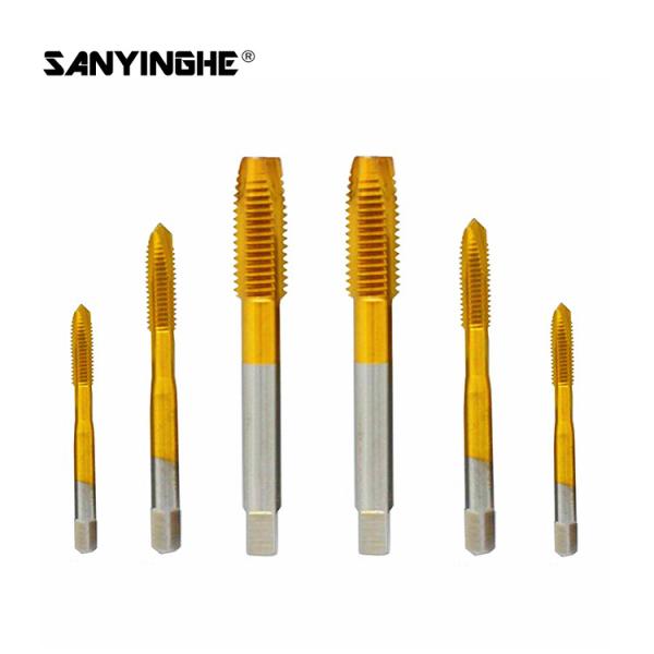 Buy Titanium Plated Thread Tapping Tool Golden Fine Thread Spiral Taps at wholesale prices