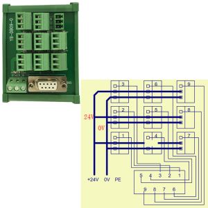 PLC Sensor Signal Input Module DB9 Distribution Terminal Blocks Connection Board