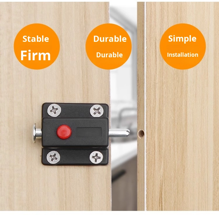 Automatic Modern Durable Button Latch Cabinet Surface-Mounted Plastic Bolt Lock Catch Furniture Hardware Pin Spring Latch