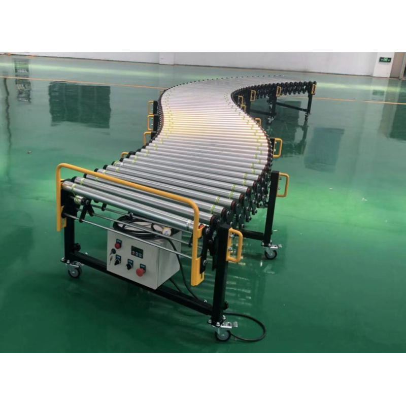 Adjustable Height Flexible Roller Conveyor with Stainless Steel Material