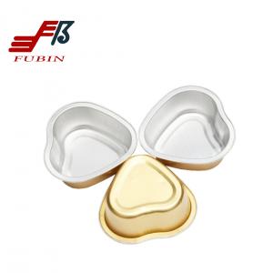 Quality Heart Shape 100ml Aluminum Foil Baking Tray Cupcake Container for sale