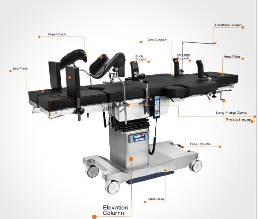 Stable Electric Operating Table OT Bed With 350mm Sliding For C Arm