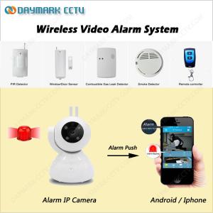 China RF433 sensors linkage alarm wireless wifi sd card recording ip dome camera on sale