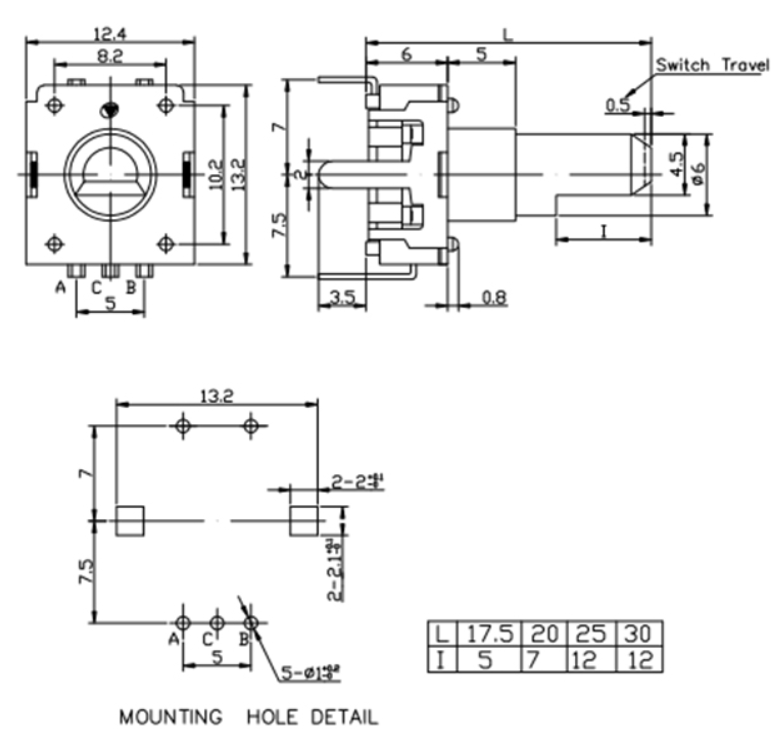 Encoder Switch,push button 24 Pulse 12 Pulse Coding 360 ° Rotary Encoder,Incremental Encoder Switch,Coded Rotary switch