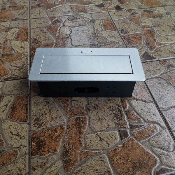 Aluminum Alloy Embedded Conference Table Pop Up Desktop Socket Panel Size 266*118mm