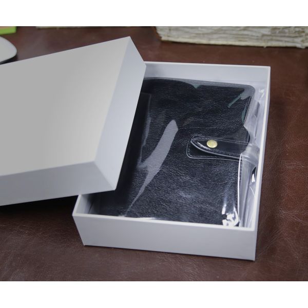Genuine Leather Ring Binder Organizer Snap Fastener A6 Size Loose - Leaf Style