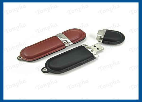 Buy Genuine Leather USB Flash Drive Memory Stick With Customized Engraved Logo at wholesale prices