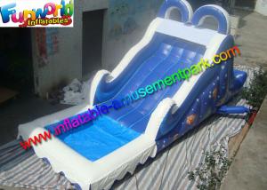 China Commercial PVC Tarpaulin Blue Kids Water Slide Inflatable Water Game Toys on sale