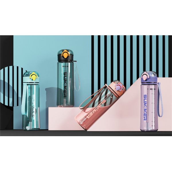 IFUN BPA Free Cycling Plastic Sport Bottles With Straw 16oz 500ML