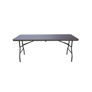 Quality Durable Plastic Rectangular Folding Table , PE Rattan Foldable Dining Table for sale
