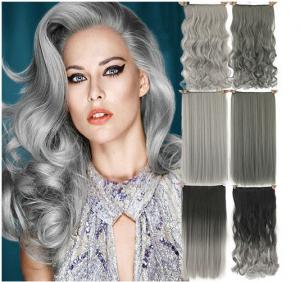 Quality High Light Synthetic Fibre Hair Extensions , Thick Ends Clip In Hair Extension Long Curly Weave for sale