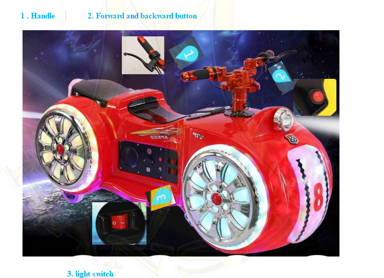 Hansel plastic remote control battery powered electric motor bike