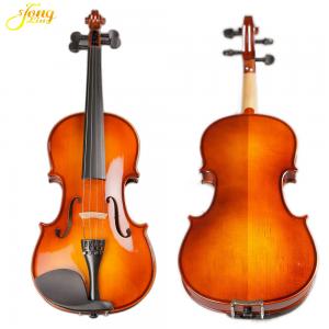 China Matte Finish Solid Wood Violin 4/4 3/4 1/4 1/8 Craft Stripe Violino for Kids Students Beginner Case Mute Bow Strings on sale
