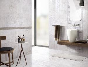 Quality ISO13006 Grey Marble Bathroom Wall Tiles , 300x600mm 0.15 W.A Glazed Ceramic Tile for sale