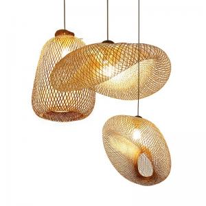Quality Art Bamboo Rattan 40w Vintage Pendant Lamps For Living Room for sale