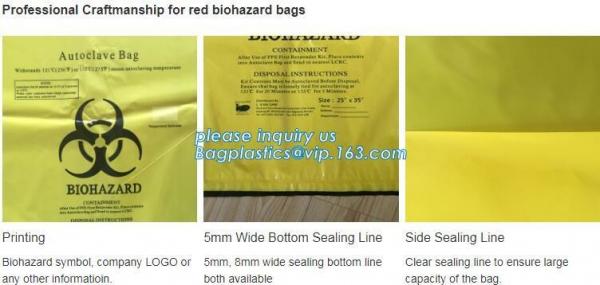 Biohazard medical waste bag yellow plastic draw tape bag, promotional medical bags, madical biohazard bags, bagplastics