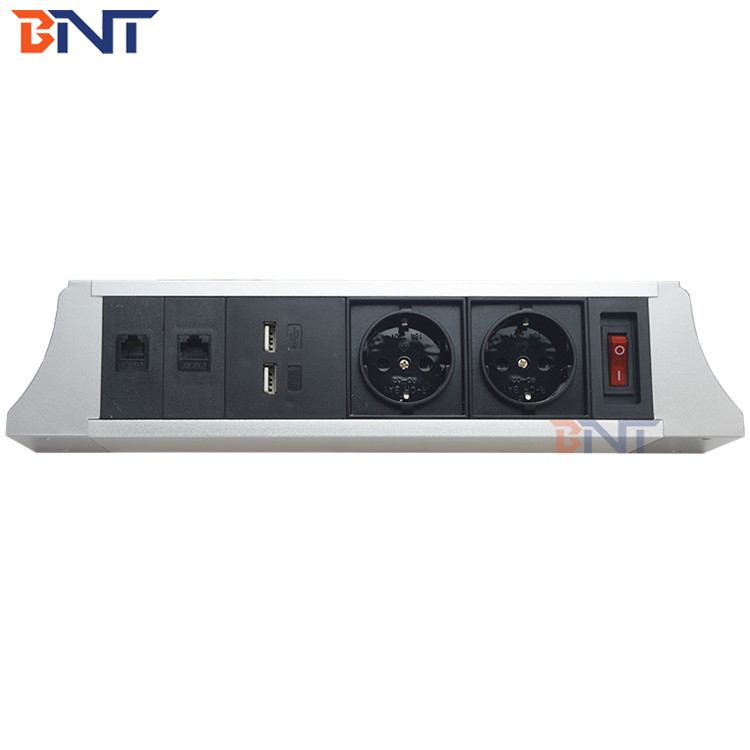 Office Aluminum Under Table Interconnect Electrical Socket / Electric Under Desk