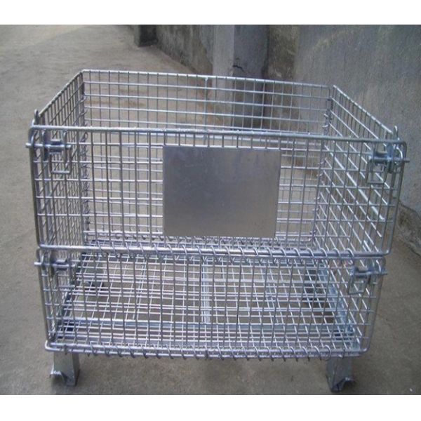 Industrial Heavy Duty Mesh Container Stackable Collapsible Rigid Pallet