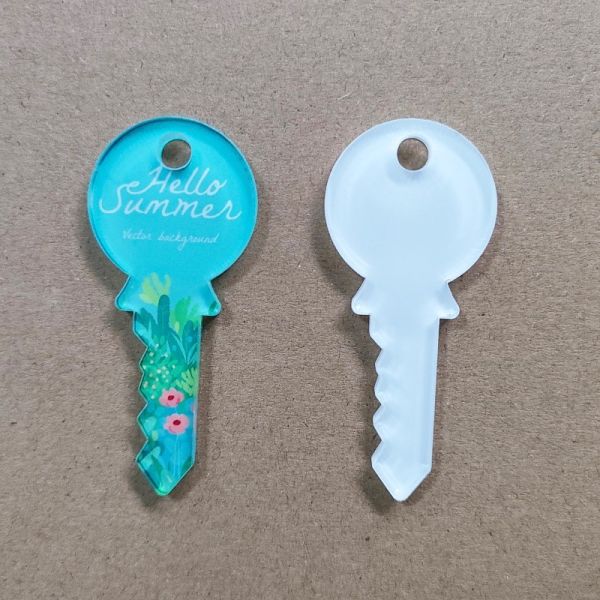 Key Shape Acrylic Sublimation Keychain Blanks Custom Acrylic Keyring