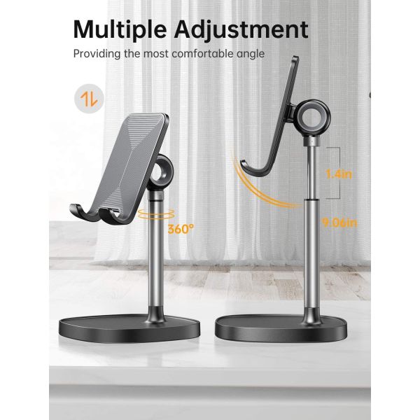 Angle Height Adjustable Smart Phone Holder Aluminum Alloy For Desk