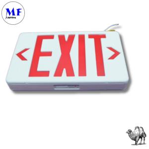 Quality Industrial-Grade IP65 Fireproof Waterproof LED Emergency Exit Sign Light With 5h Backup Wall Mount Dual Power AC/Solar For Factory Garage Office Red for sale