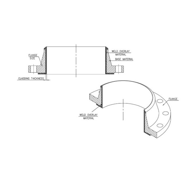 Inconel 625 Cladding Flange ASTM A694 F52 Carbon Steel Cladding Weld Neck Flange