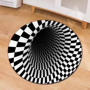China 3D Geometric Pattern Round Chair Mat Living Room Sofa Floor Carpet on sale