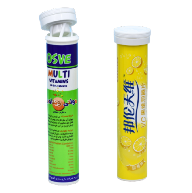Small Tube Custom Color Plastic Bottles for VC Effervescent Tablets Capsule Container