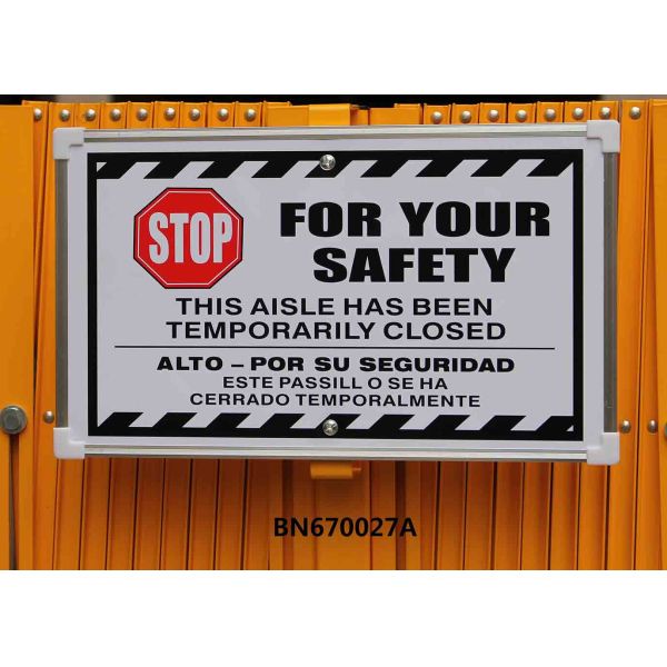 Warehouse Heavy Duty Steel Portable Folding Security Gates With Warning Label