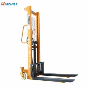 China 1000kg Hydraulic Manual Pallet Stacker , Material Handling Tools Easy Operation on sale