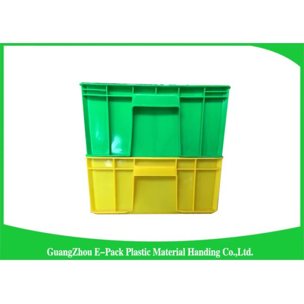 Durable Stackable Plastic Bins Space Saving , Reusable Black Storage Boxes