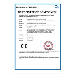 Dongguan Amber Purification Engineering Limited Certifications