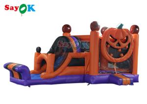 Quality Halloween Pumpkin Inflatable Jumping Castle With Slide Combo for sale