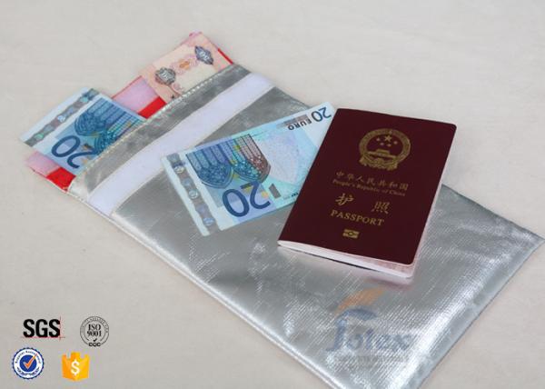 Buy 10.6" x  6.7" Fireproof Document Pouch With Red Polyester Fabric Inner Layer at wholesale prices