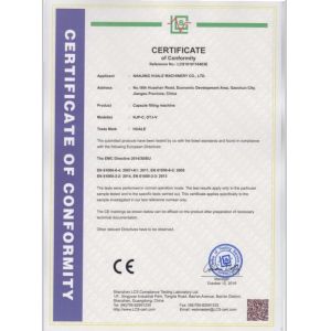 WENZHOU HUALE MACHINERY CO.,LTD Certifications