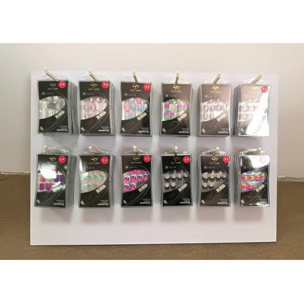 Shelf Ready Custom Cardboard Counter Displays 12 Hooks For Personal Care Nail Art System