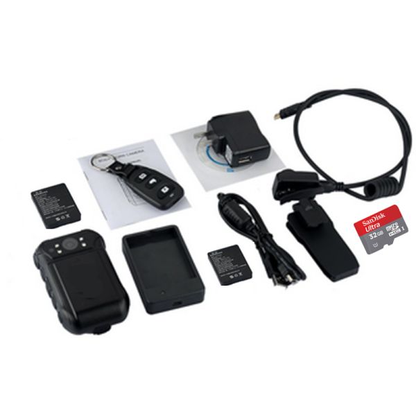 Mini Button HD Body Camera IP65 , External Police Worn Cameras With Face Detect