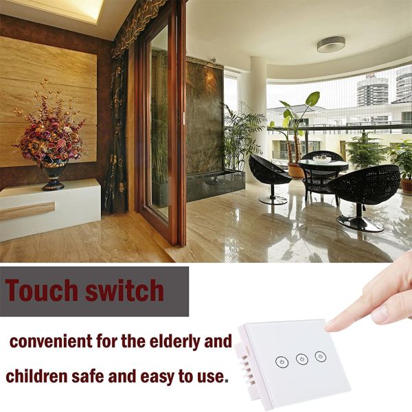 3gang Standard TUYA WIFI Smart Wall Light Switch Fireproof ABS Plastic Material